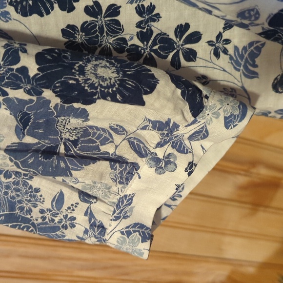 Liz Claiborne Top Blouse Floral Print Blue White Women's Plus Size 1X NEW NWT - Picture 3 of 10